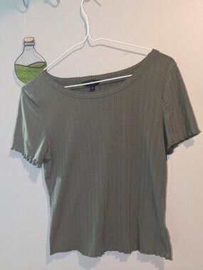 NOBO Olive Ribbed Short Sleeve Tee
